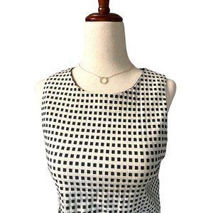Topshop Cropped Top‎ Women US 2 Black Cream Sleeveless Geometric Clothes as Art